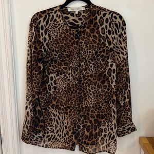 Simons Contenporaine sheer leopard print blouse